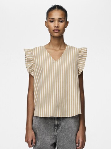 PIECES Top 'LILIA' in Braun: Vorderseite