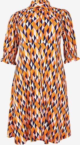 Yoek Shirt Dress in Orange: front