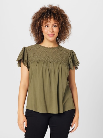Dorothy Perkins Curve Shirt in Green: front