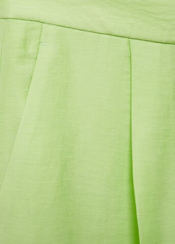 MANGO Loose fit Pleated Pants 'Lime' in Green