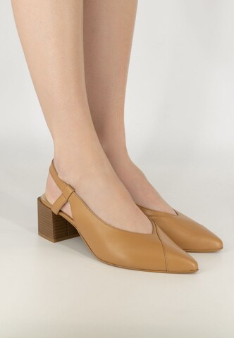 Usha Slingback Pumps in Beige