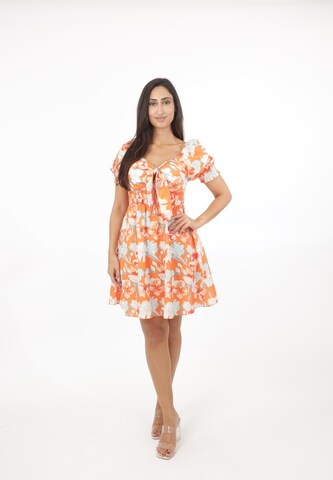 Elara Kleid in Orange: Vorderseite