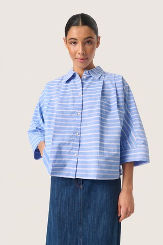 SOAKED IN LUXURY Bluse 'Merona' in Blau: Vorderseite