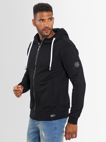 Alessandro Salvarini Sweatjacke 'Gilio' in Schwarz: Vorderseite