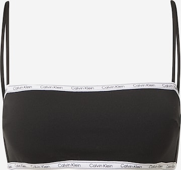 Calvin Klein Swimwear Bandeau Bikini Top in Black: front