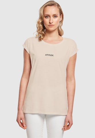 T-shirt 'Attitude' Merchcode en beige : devant