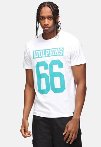 Recovered Shirt 'NFL Dolphins 82 Core' in Wit: voorkant