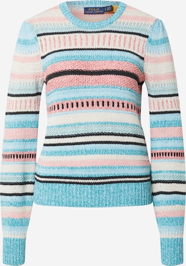 Polo Ralph Lauren Sweater in Aqua / Light blue / Peach / Black / White, Item view