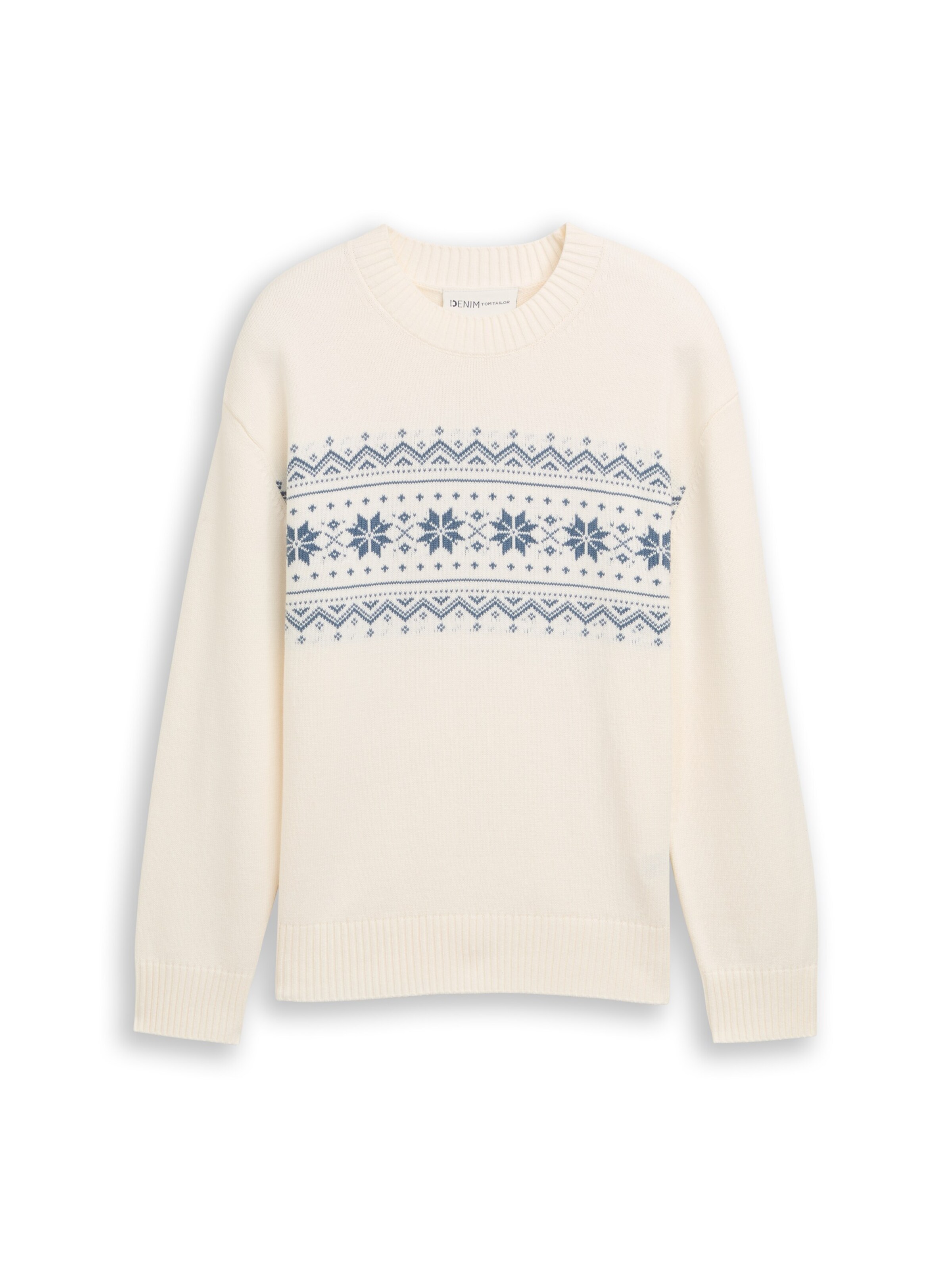 TOM TAILOR DENIM Sweater in White: front