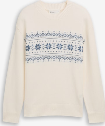 TOM TAILOR DENIM Pullover in Weiß: Vorderseite