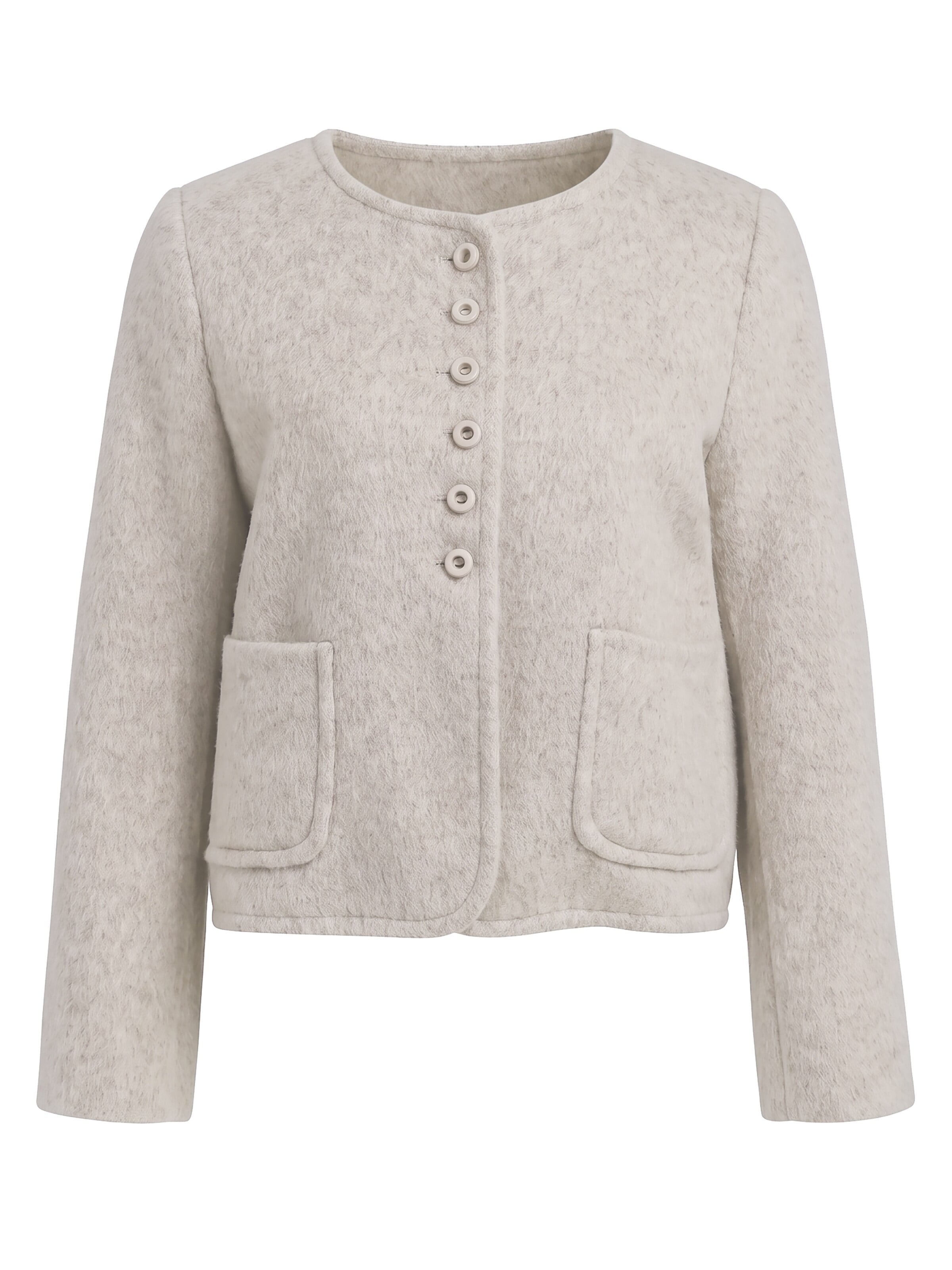 TorWeit Knit Cardigan 'Wool-Blend Coat Short' in White: front