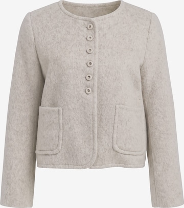 TorWeit Knit Cardigan 'Wool-Blend Coat Short' in White: front