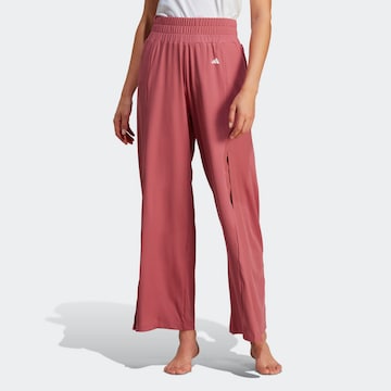 ADIDAS PERFORMANCE Wide leg Sports trousers 'Studio' in Pink: front