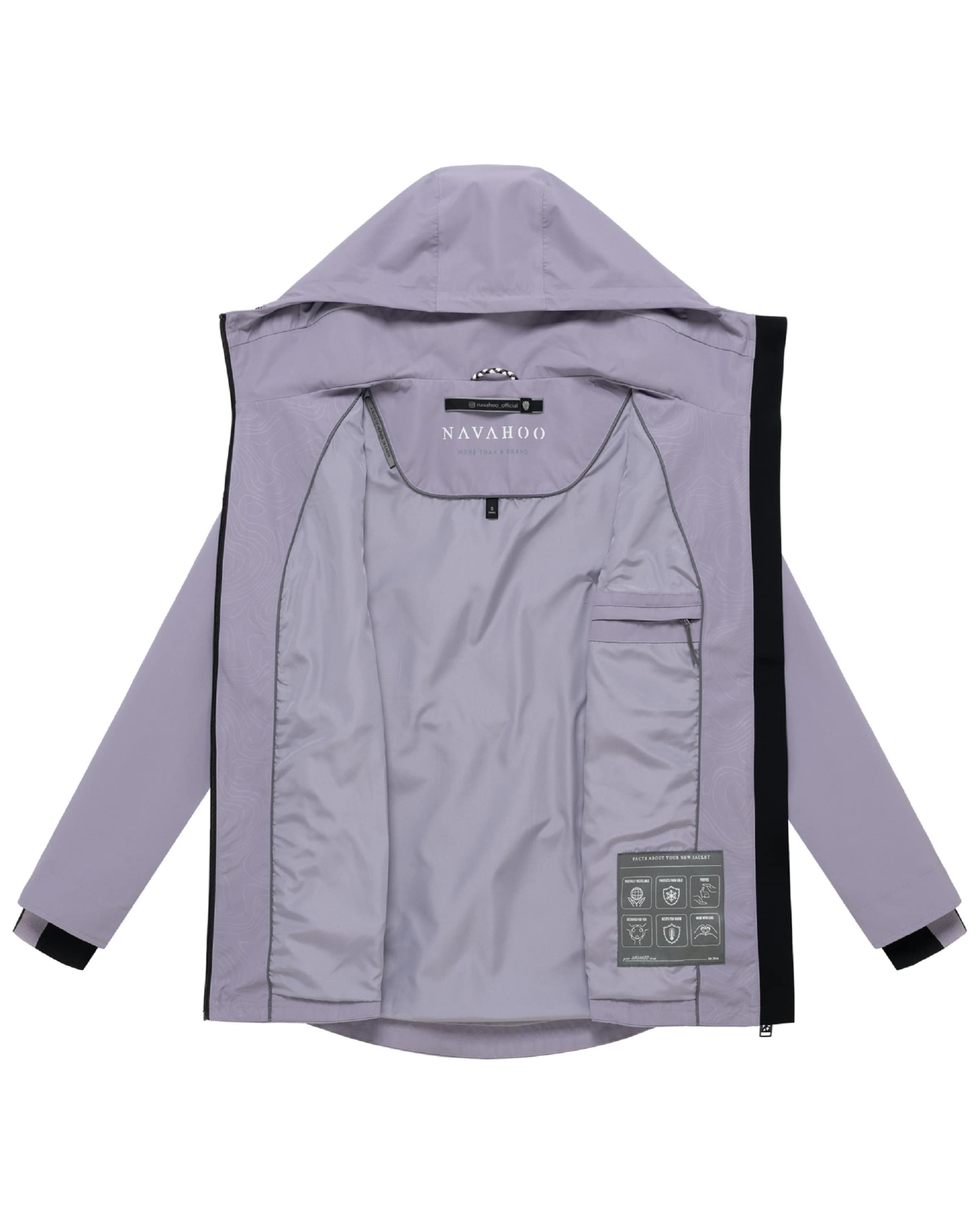 NAVAHOO Between-seasons parka 'Blumentanz 14' in Purple