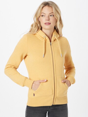 Superdry Zip-Up Hoodie in Yellow: front