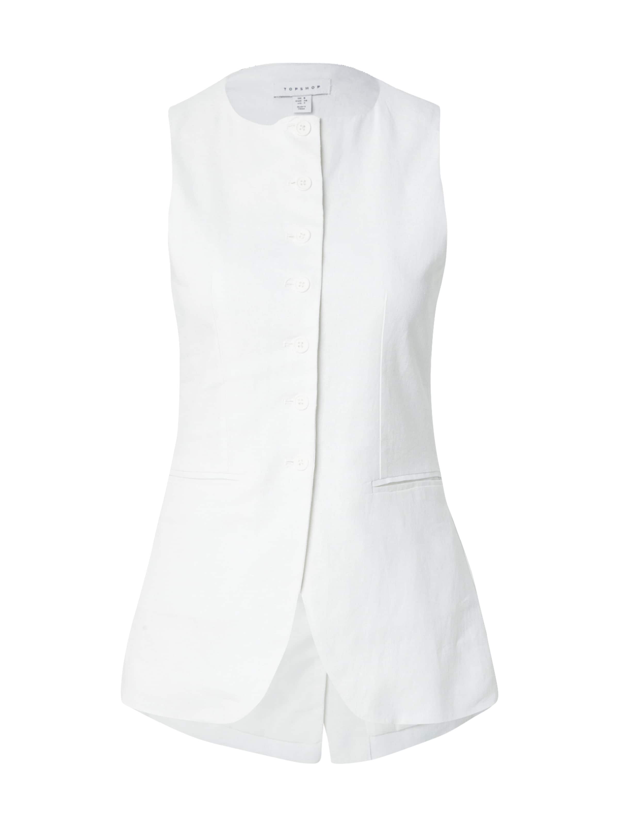 TOPSHOP Kostymväst i vit: framsida