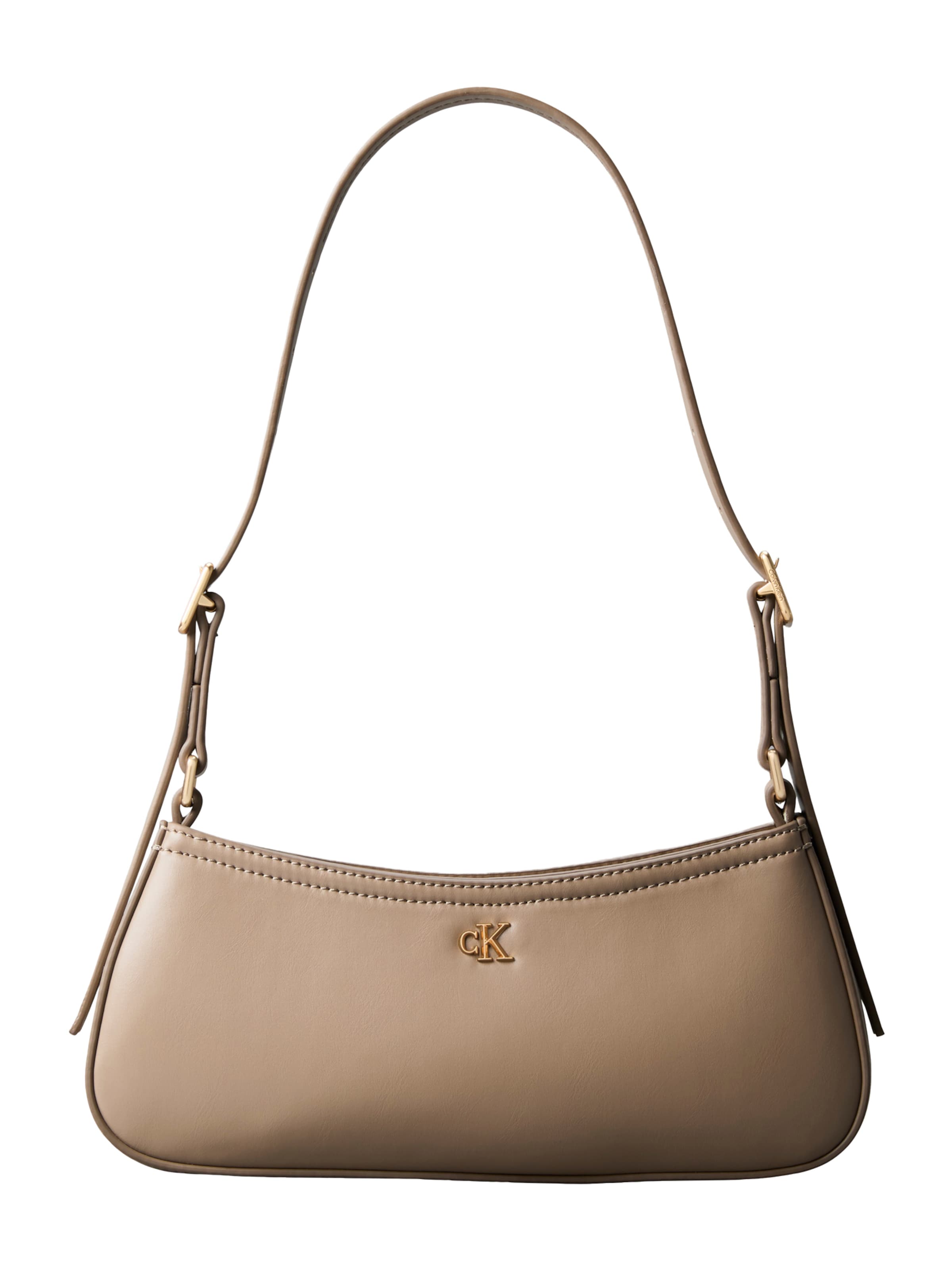 Calvin Klein - Mala de ombro em castanho: frente