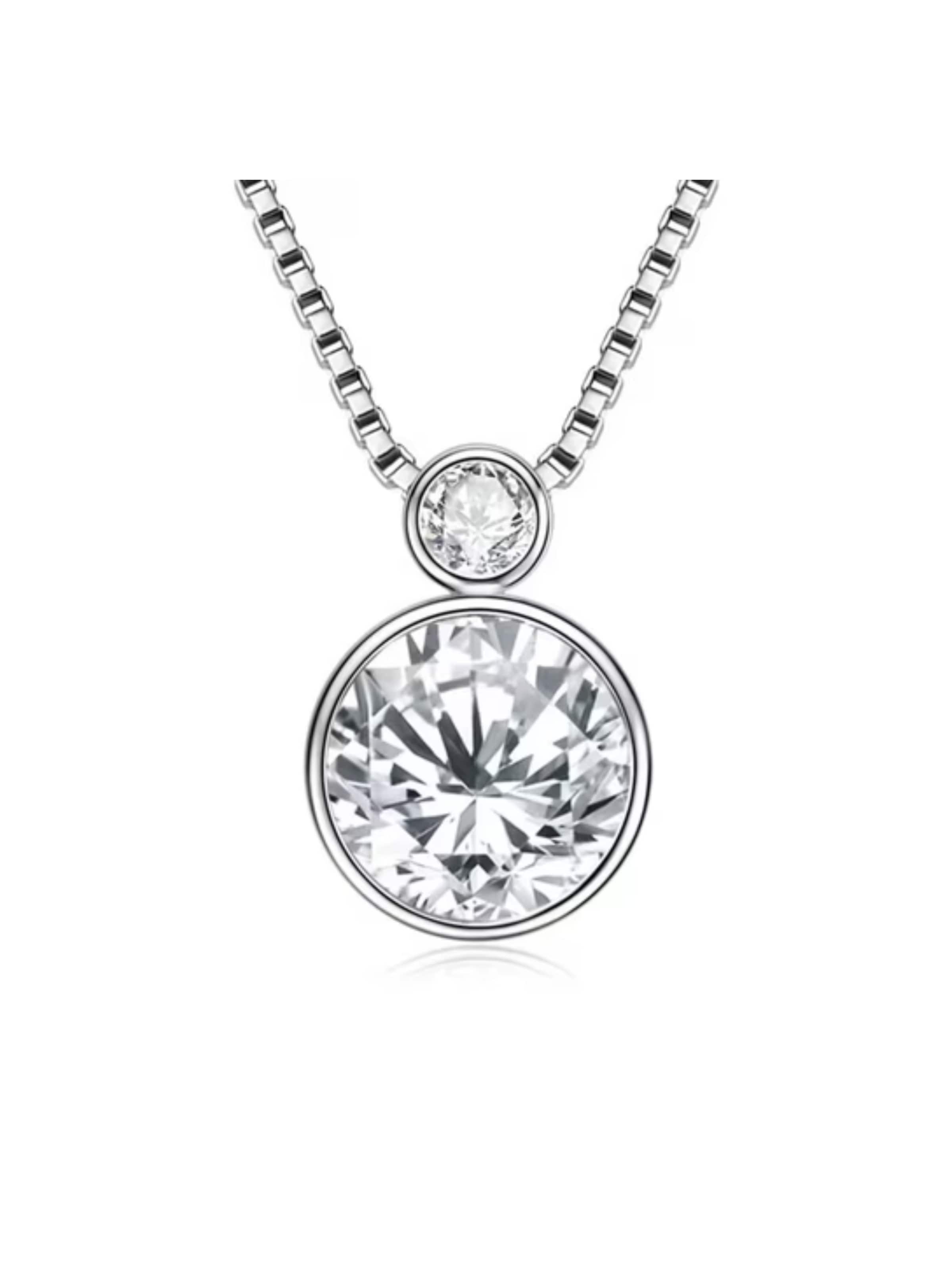 ROUGEMONT Jewellery Necklace 'Exquisite Moissanit Diamant Halskette' in Silver: front