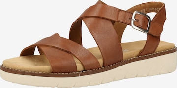 REMONTE Strap Sandals in Brown: front