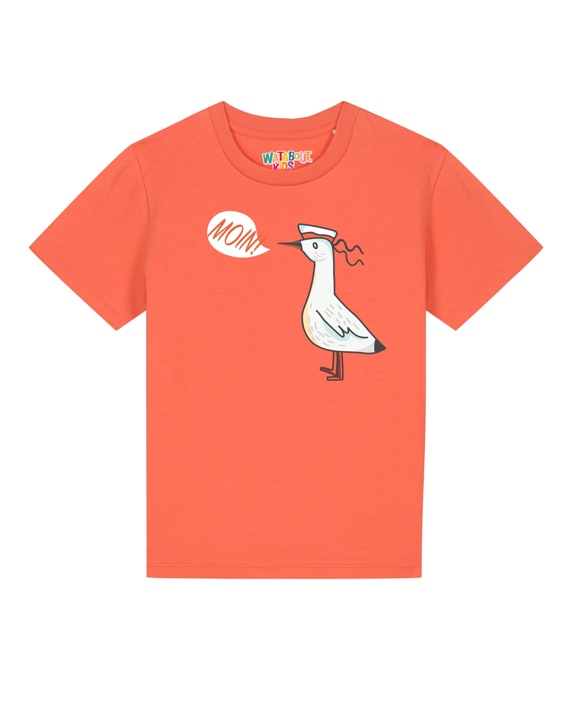 T-Shirt 'Moin Seagull' watabout.kids en orange : devant
