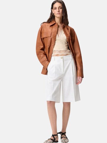 PINKO Normalny krój Spodnie 'PINKO BRYANA BERMUDA LINO STRETCH BERMUDA' w kolorze biały