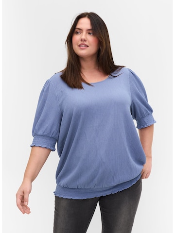 Zizzi - Blusa 'XSUS' em azul: frente