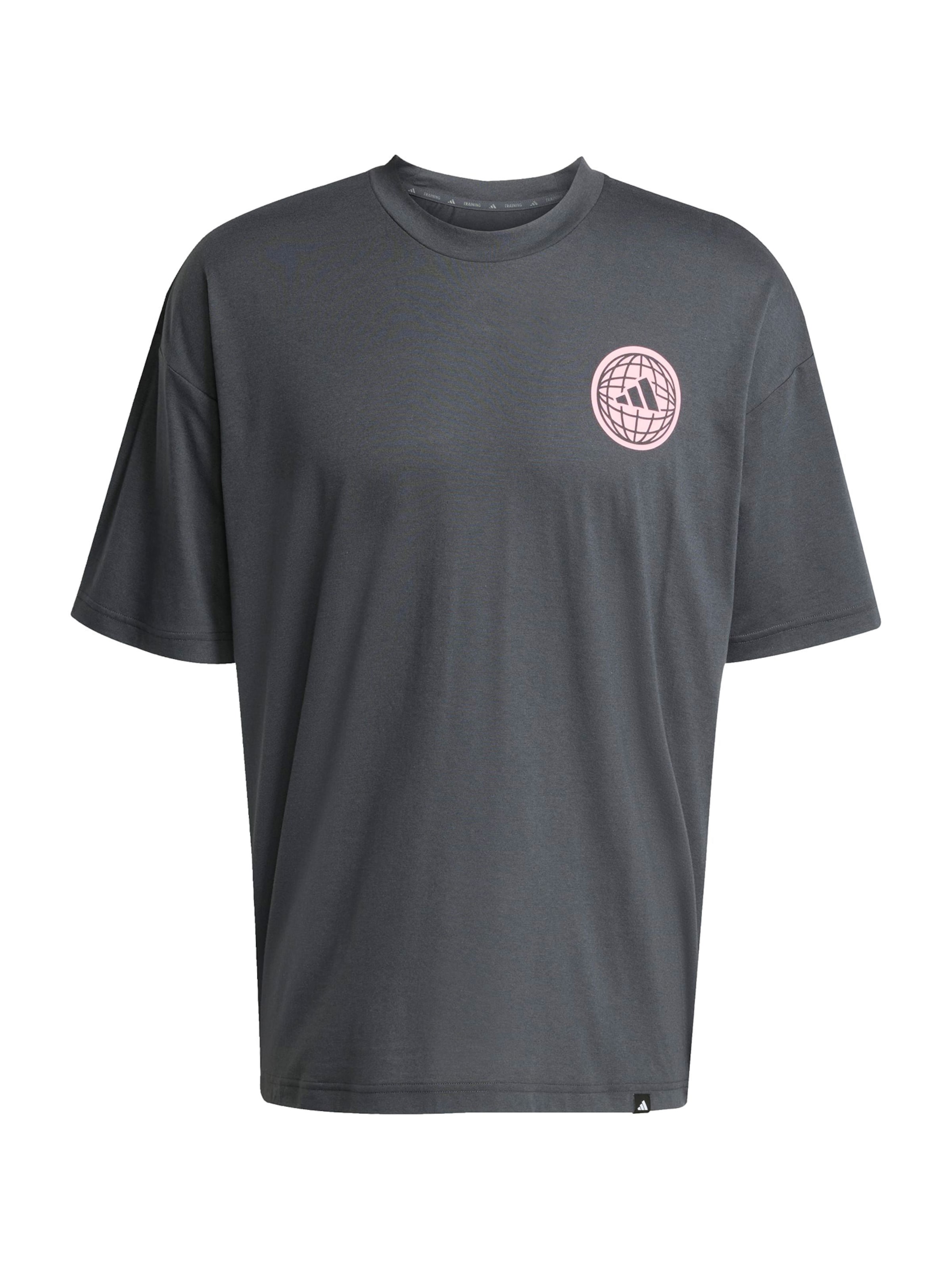 ADIDAS PERFORMANCE Λειτουργικό μπλουζάκι 'GFX Glob Q3' σε μαύρο: μπροστά