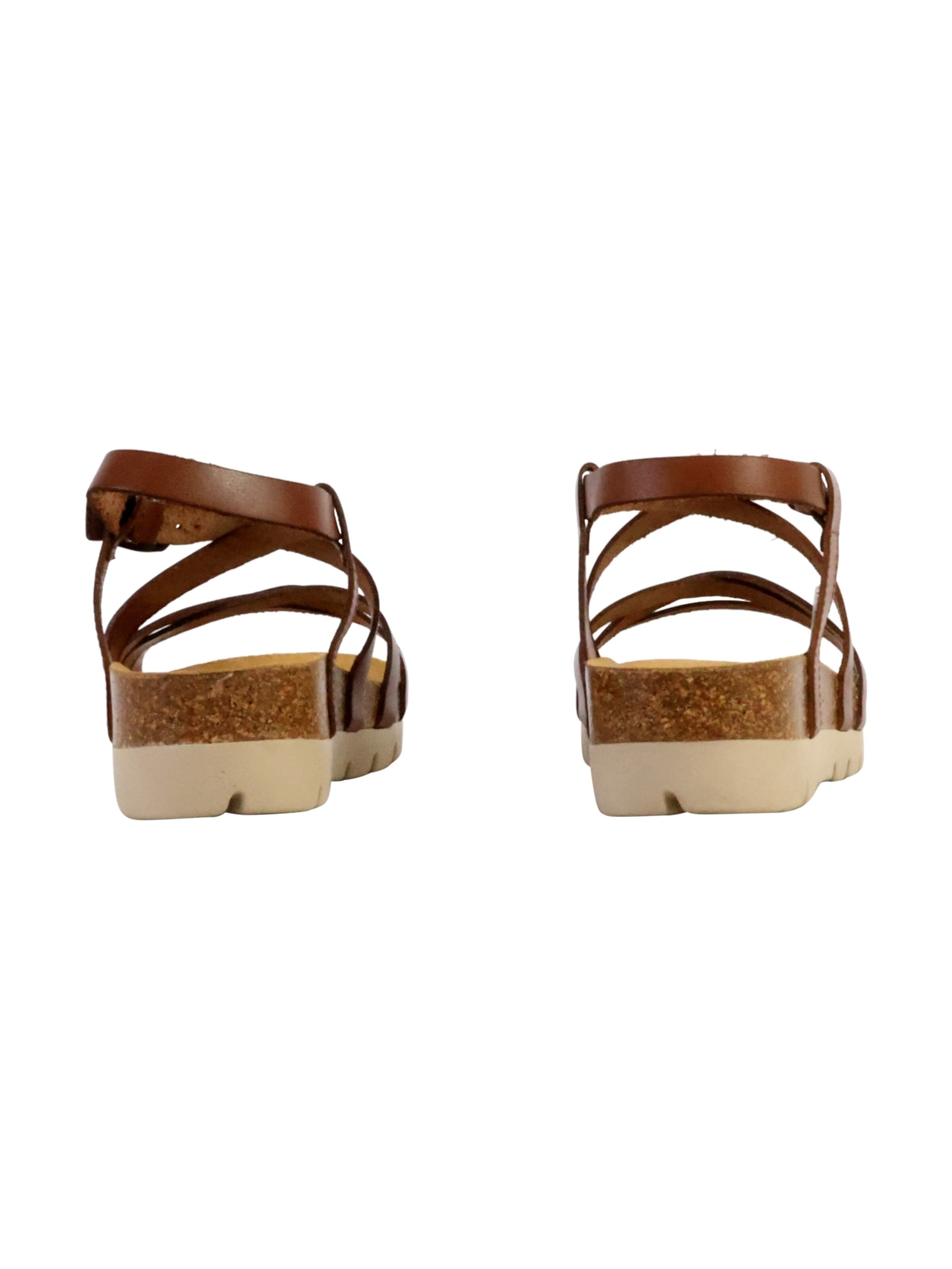 Plakton Mule 'Comba-Pantoletten mit Keilabsatz aus Leder' in Brown