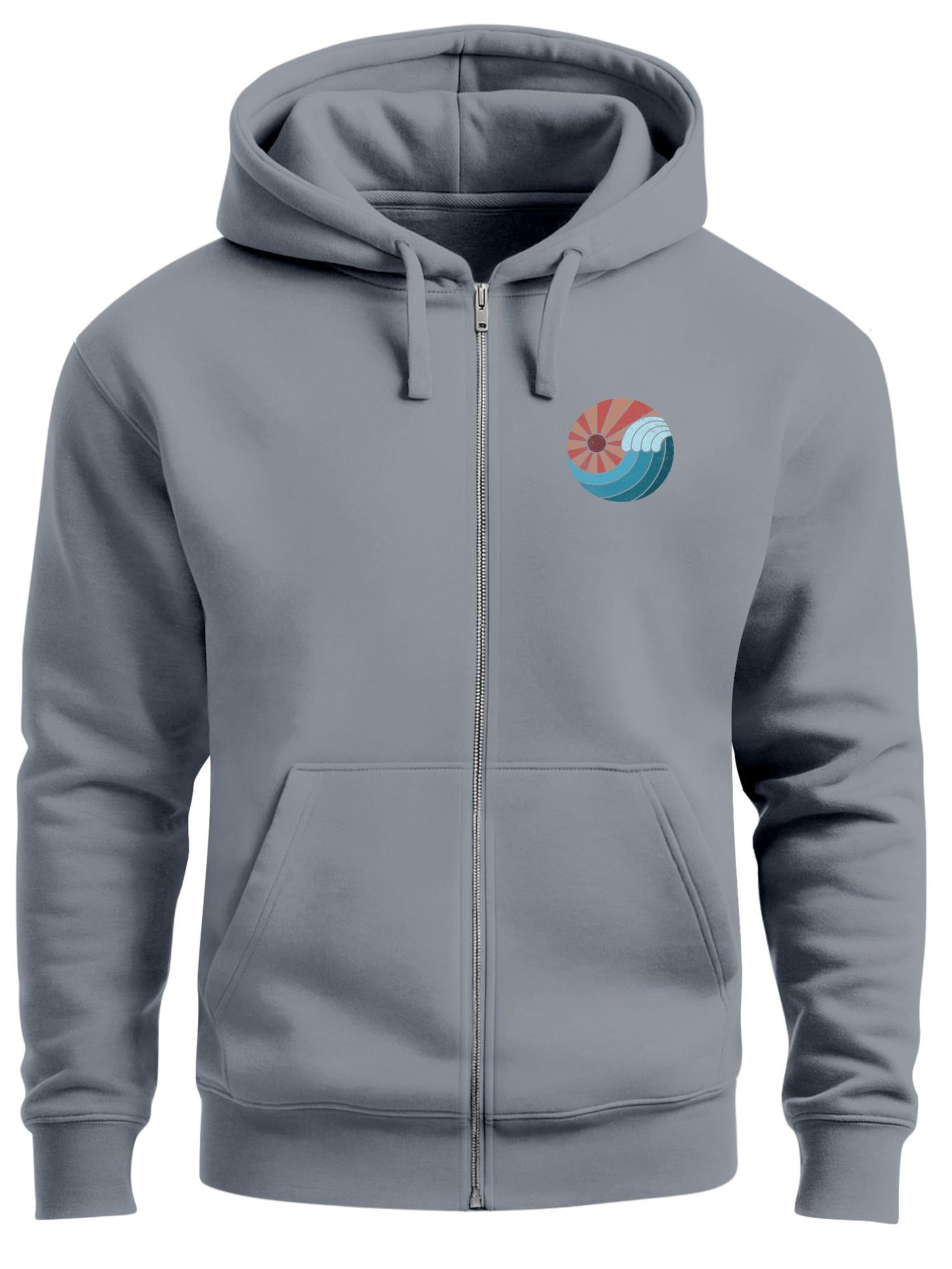 Neverless Zip-Up Hoodie 'Vintage Sunrise' in Grey: front