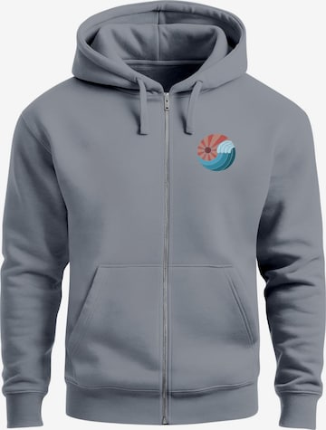 Neverless Zip-Up Hoodie 'Vintage Sunrise' in Grey: front