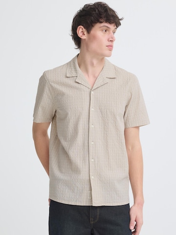 BLEND Regular Fit Kurzarmhemd ' BHBarny Cuba ' in Beige: Vorderseite