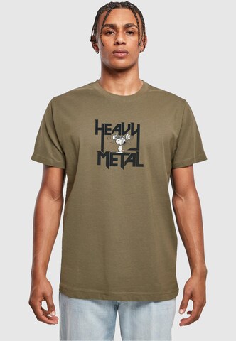 T-Shirt 'Peanuts - Heavy Metal' Merchcode en vert : devant