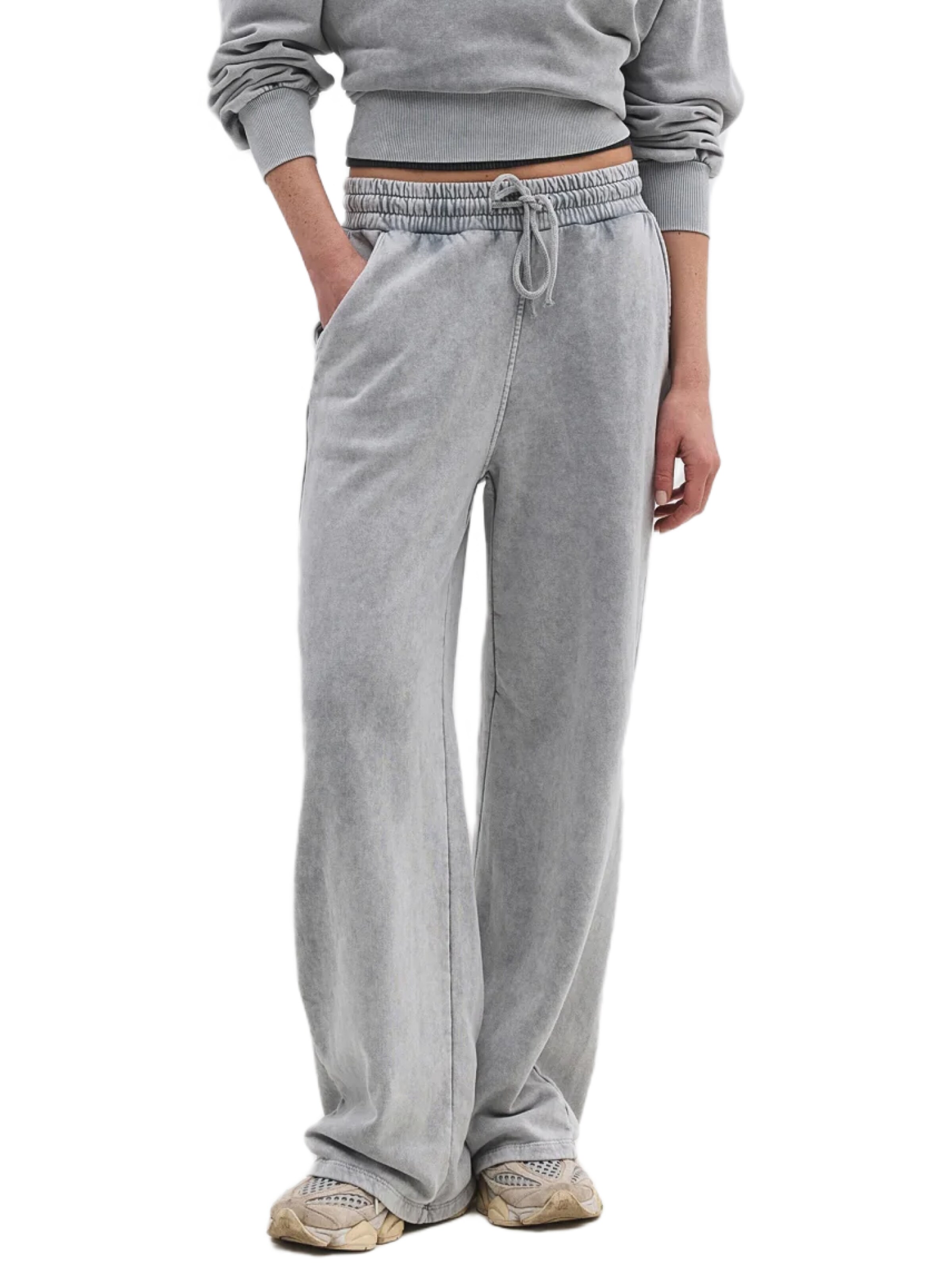 No Matter What Baggy Pants in Grey: front