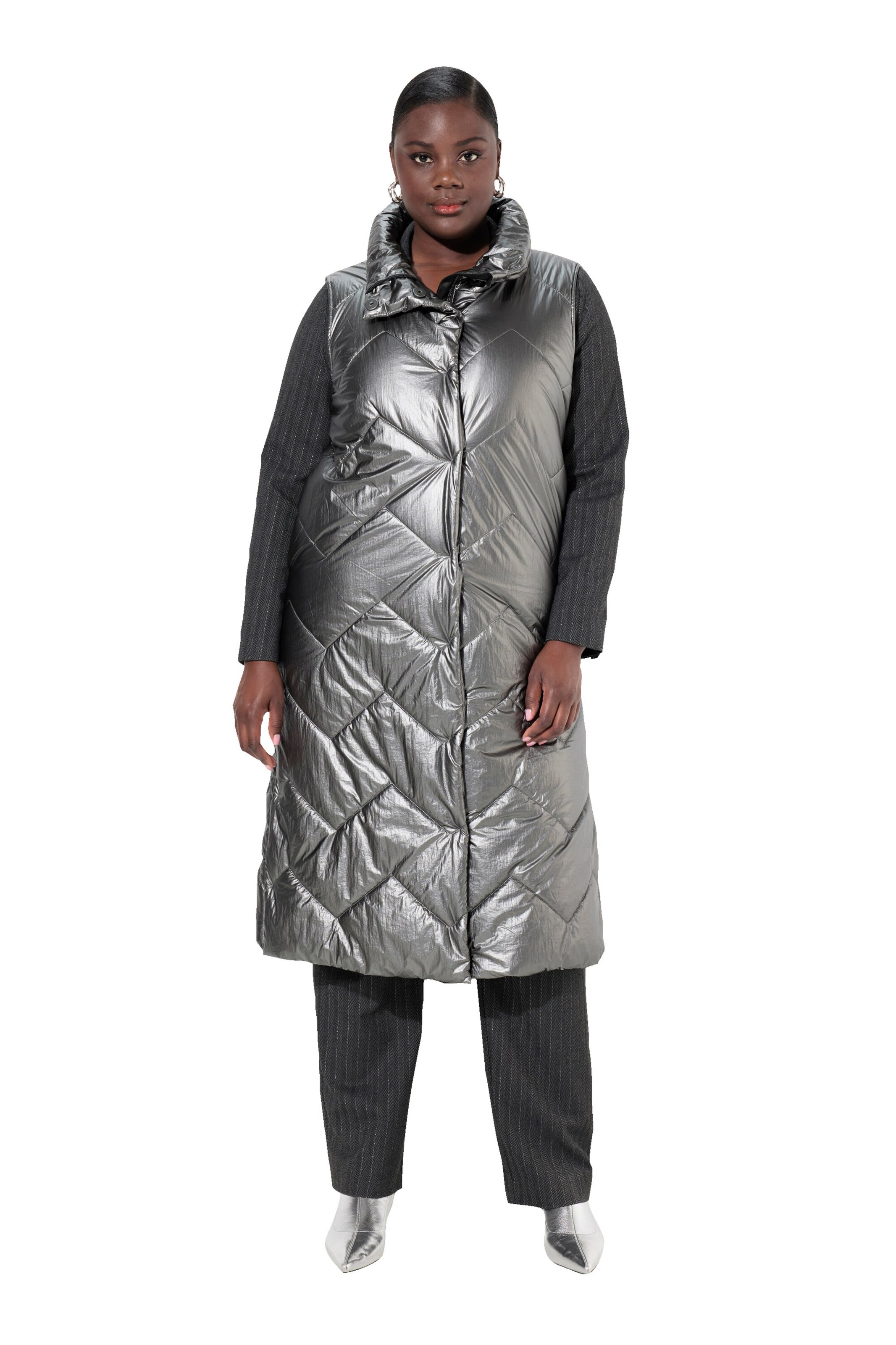 Ulla Popken Vest in Silver: front