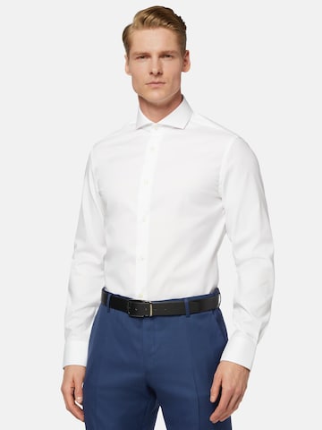 Coupe regular Chemise business Boggi Milano en blanc : devant