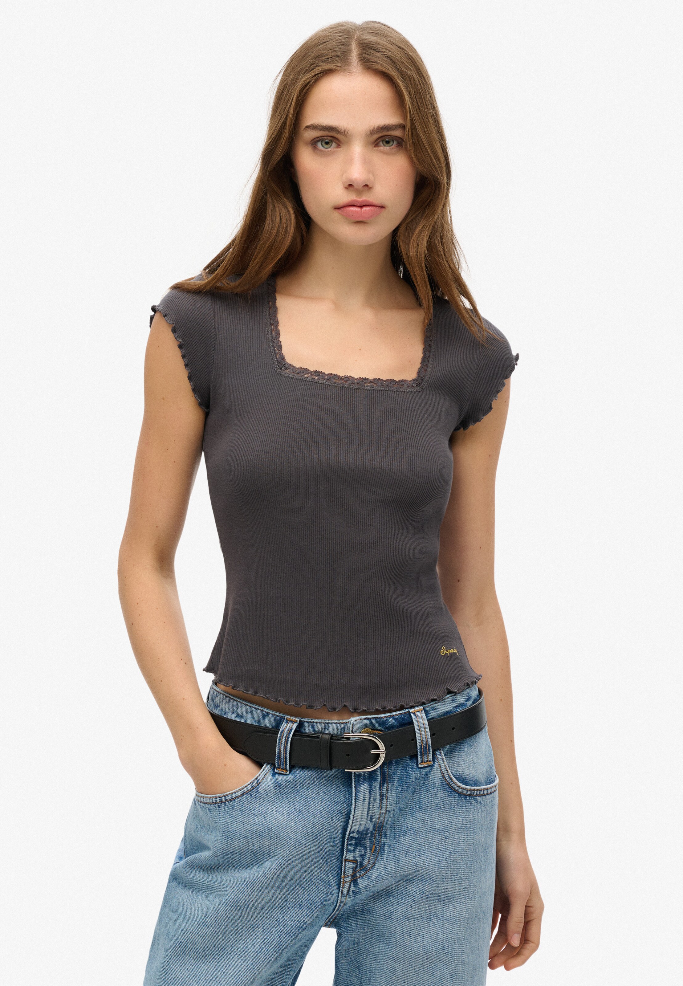 Superdry Shirt 'Essential' in Grey: front