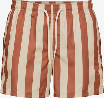 Shorts de bain SELECTED HOMME en beige : devant