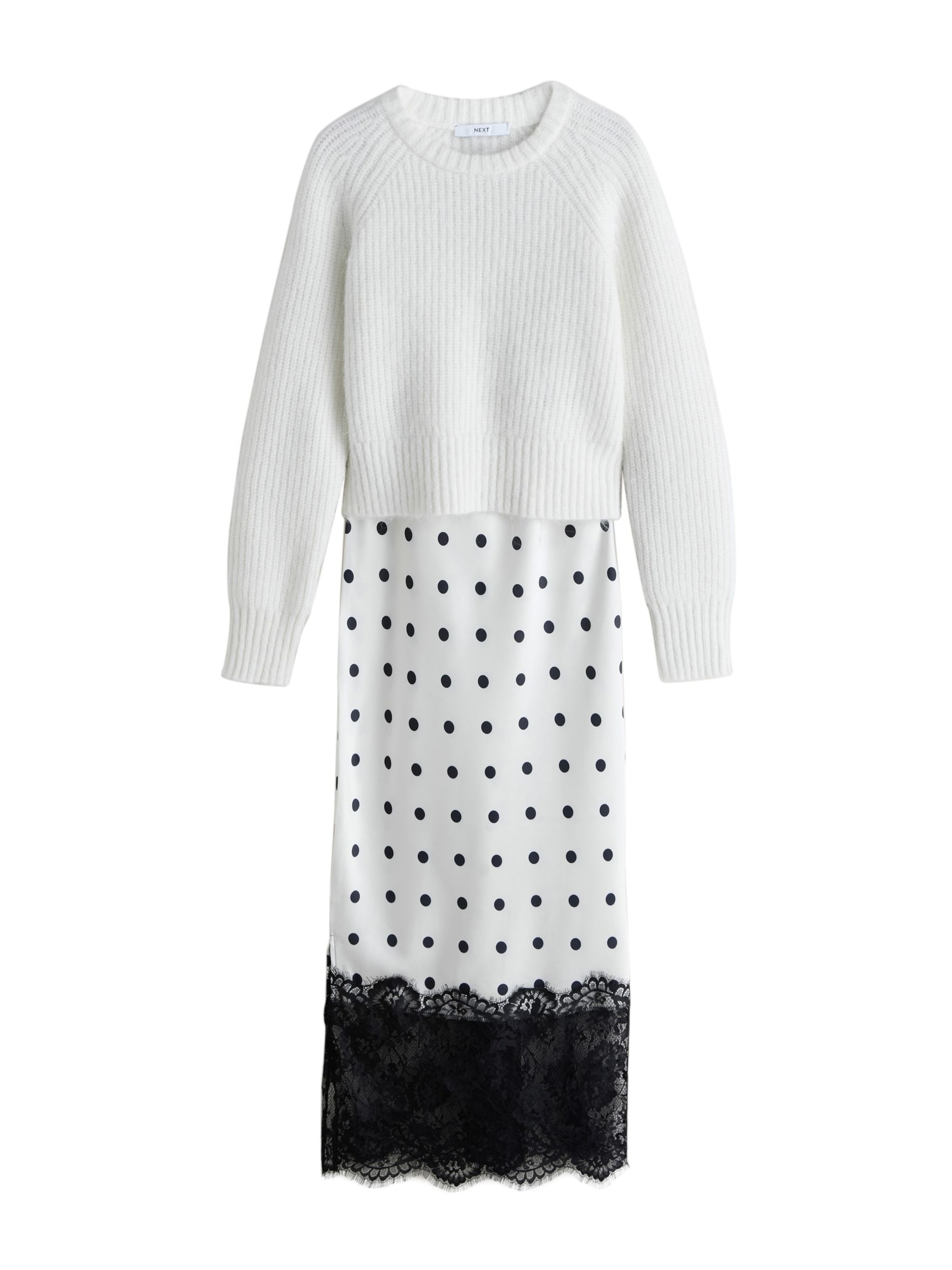 Next Gebreide jurk in Wit: voorkant