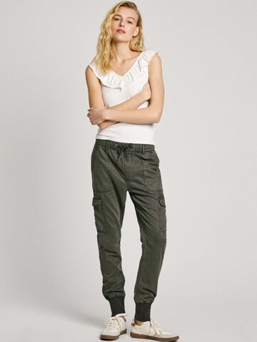 Pepe Jeans Tapered Cargobroek 'New Crusade' in Groen