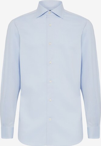 Coupe regular Chemise business 'Dobby' Boggi Milano en bleu : devant