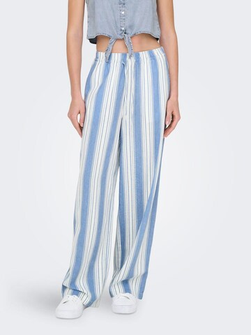 Wide leg Pantaloni 'CARO' de la ONLY pe alb: față