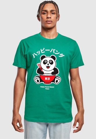 Merchcode Shirt 'TORC - Happy Panda' in Groen: voorkant