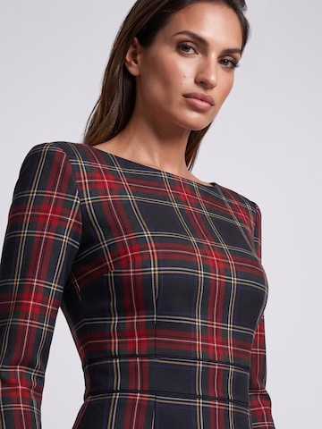 AUDRAY Sukienka etui 'GINGER-TARTAN' w kolorze niebieski