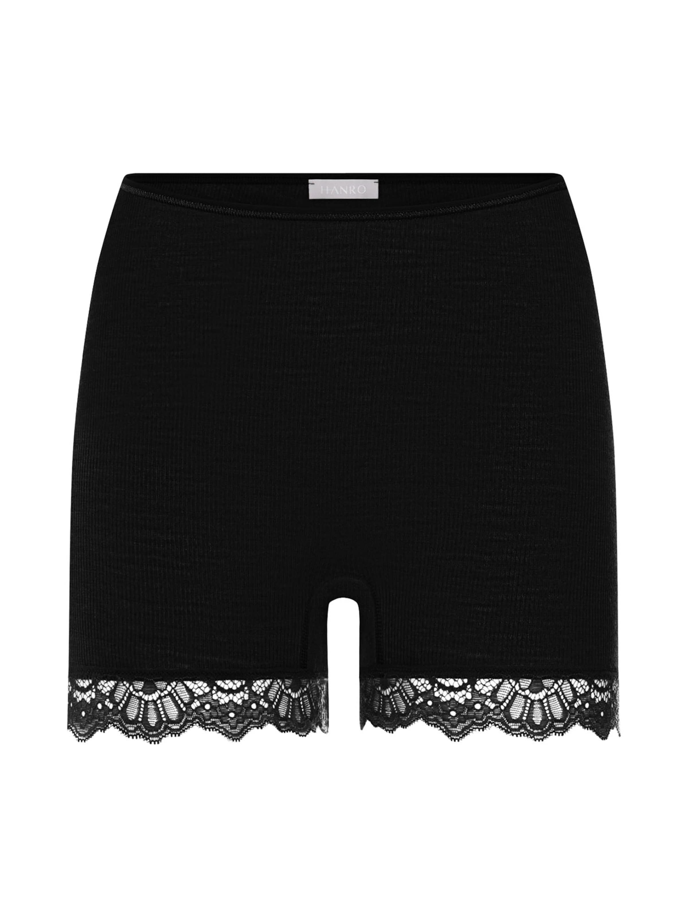 Hanro Broekje ' Woolen Lace ' in Zwart: voorkant