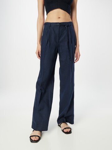 ESPRIT Wide leg Pleated Pants in Blue: front