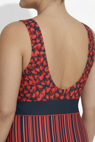 Ulla Popken Bustier Badeanzug in Rot