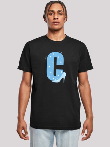 F4NT4STIC T-Shirt 'Disney Alphabet C Is For Cinderella' in Schwarz: Vorderseite