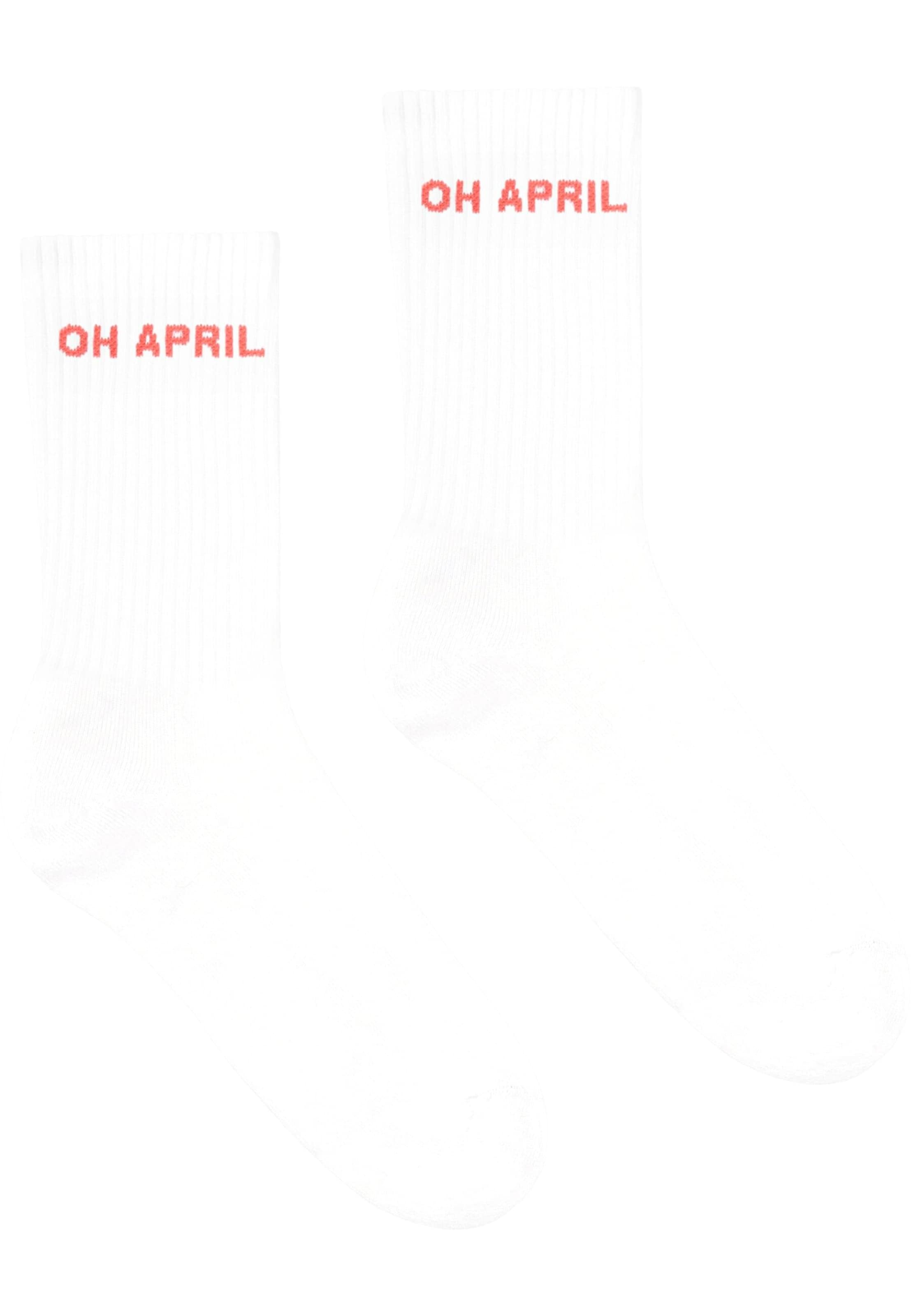 Chaussettes OH APRIL en blanc : devant