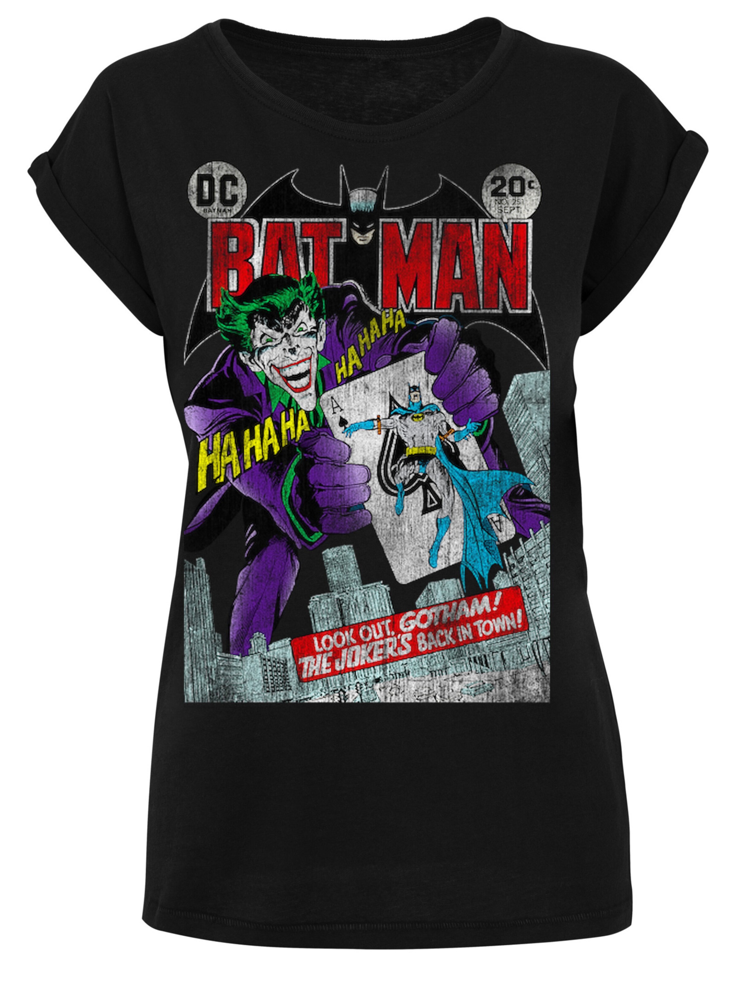 T-shirt 'DC Comics Batman Joker Playing Card Cover' F4NT4STIC en noir : devant