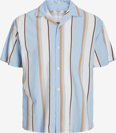 JACK & JONES Camisa 'Palma Resort' em azul claro / castanho / brocado / branco, Vista do produto